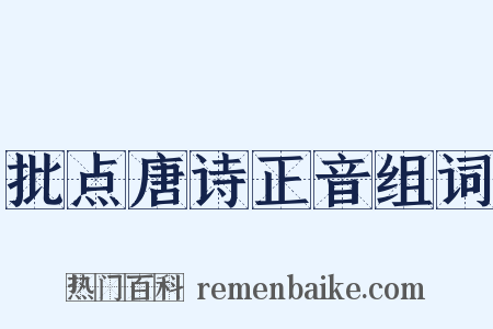 批点唐诗正音组词是什么意思的图片